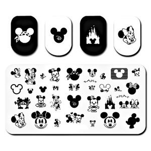 High-Quality Stainless Steel Disney’s Mickey & Minnie Mouse Nail Stamping Plate